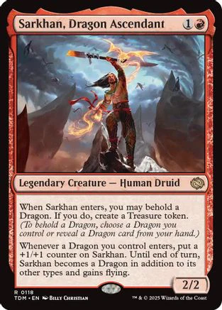 Sarkhan, Dragon Ascendant (TDM-118) - Tarkir: Dragonstorm Foil [Rare]