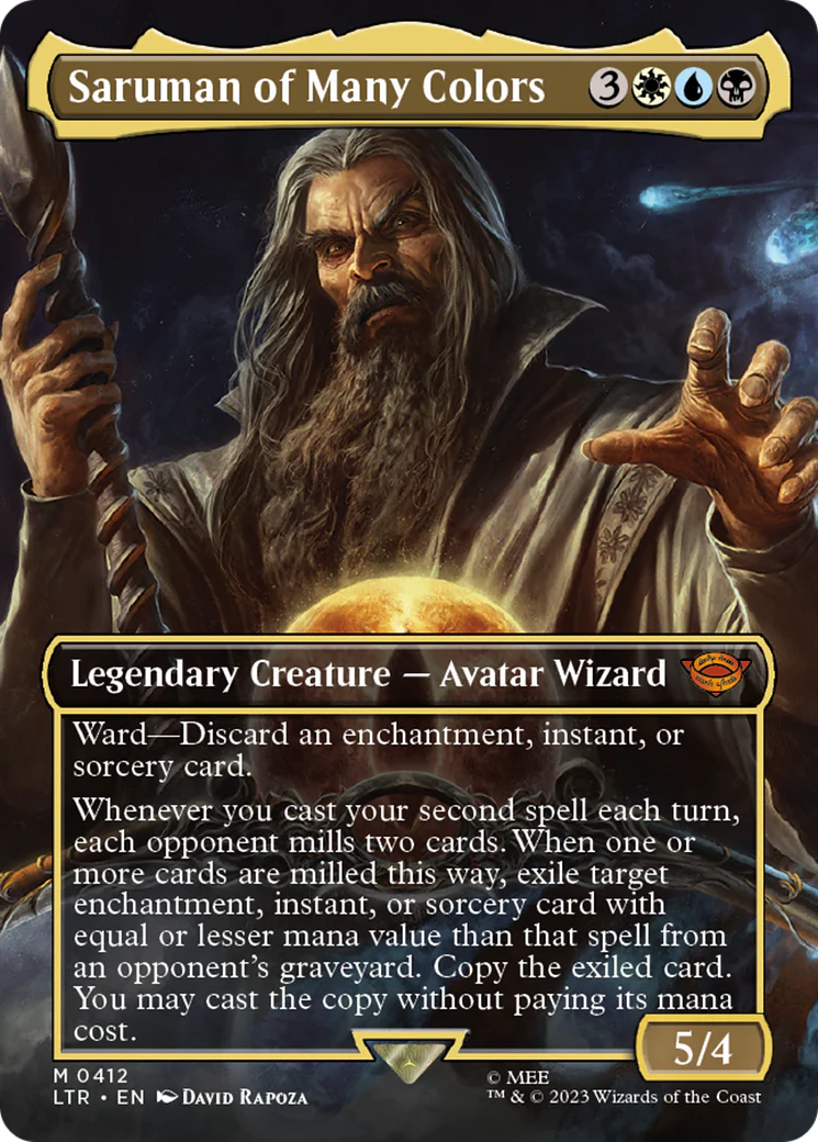 Saruman of Many Colors (LTR-412) - The Lord of the Rings: Tales of Middle-earth (Borderless) Foil [Mythic]