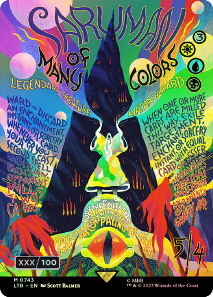 Saruman of Many Colors (LTR-743Z) - The Lord of the Rings: Tales of Middle-earth (Borderless) Foil [Mythic]
