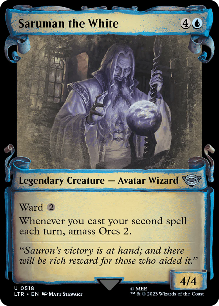 Saruman the White (LTR-518) - The Lord of the Rings: Tales of Middle-earth: (Showcase) Scroll Foil [Uncommon]