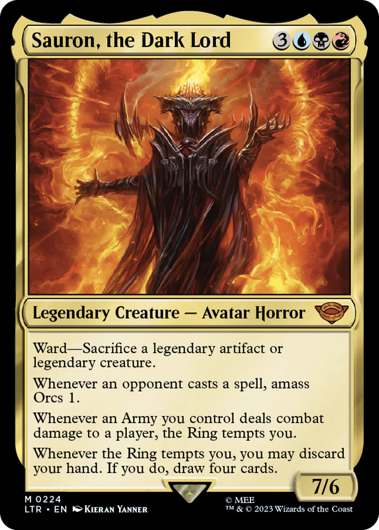 Sauron, the Dark Lord (LTR-224) - The Lord of the Rings: Tales of Middle-earth Foil [Mythic]
