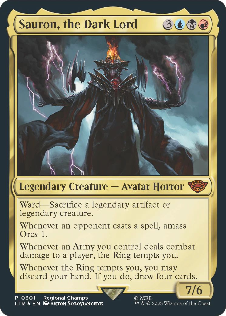 Sauron, the Dark Lord (LTR-301) - The Lord of the Rings: Tales of Middle-earth Foil [Mythic]
