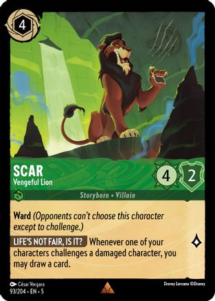 Scar - Vengeful Lion (93/204) - Shimmering Skies Cold Foil [Rare]