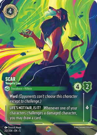 Scar - Vengeful Lion (Enchanted) (212/204) - Shimmering Skies Holofoil [Enchanted]