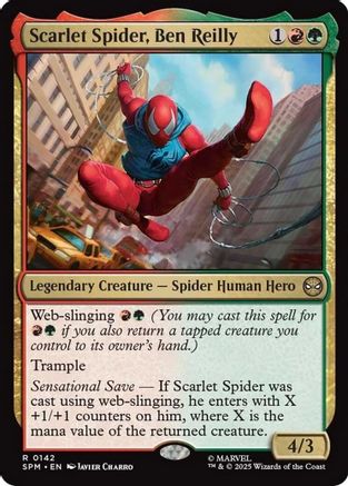 Scarlet Spider, Ben Reilly (SPM-142) - Marvel's Spider-Man Foil [Rare]