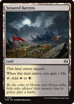 Scoured Barrens (TDM-267) - Tarkir: Dragonstorm Foil [Land]