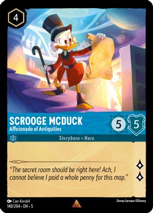 Scrooge McDuck - Afficionado of Antiquities (140/204) - Shimmering Skies Cold Foil [Rare]