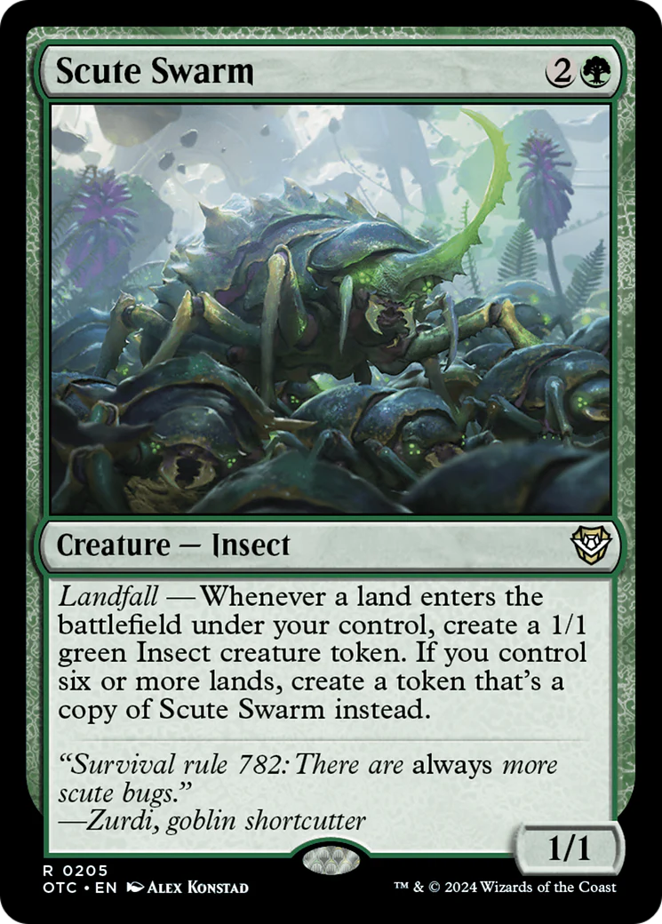 Scute Swarm (OTC-205) - Outlaws of Thunder Junction Commander [Rare]