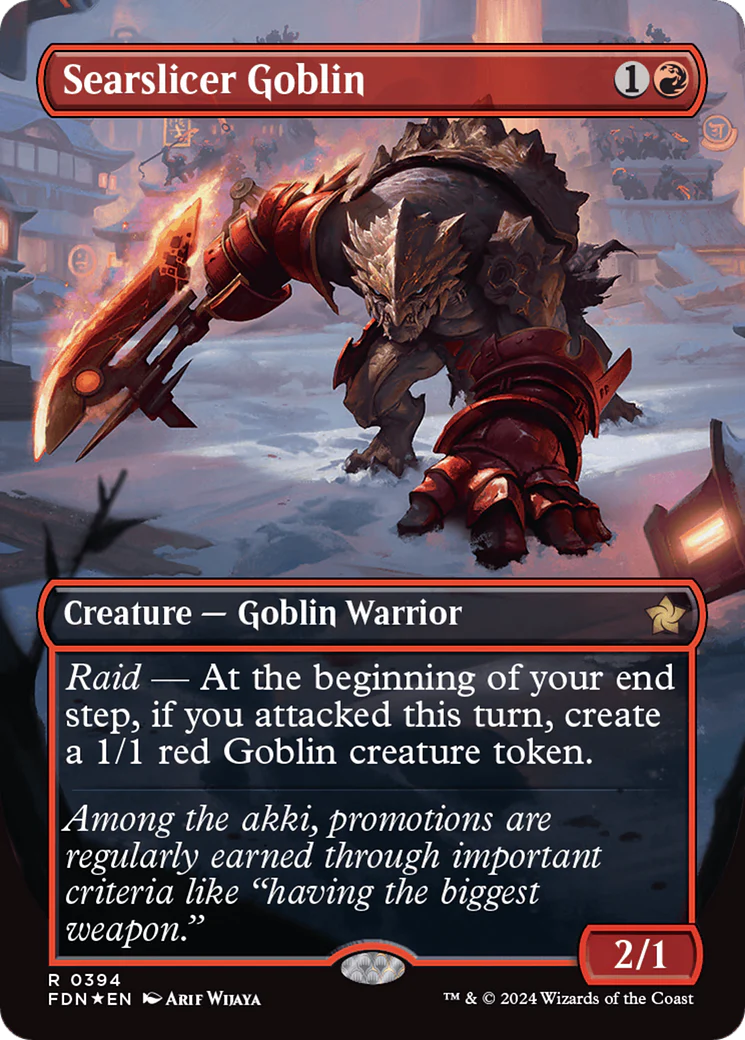 Searslicer Goblin (FDN-394) - Foundations (Borderless) Foil [Rare]