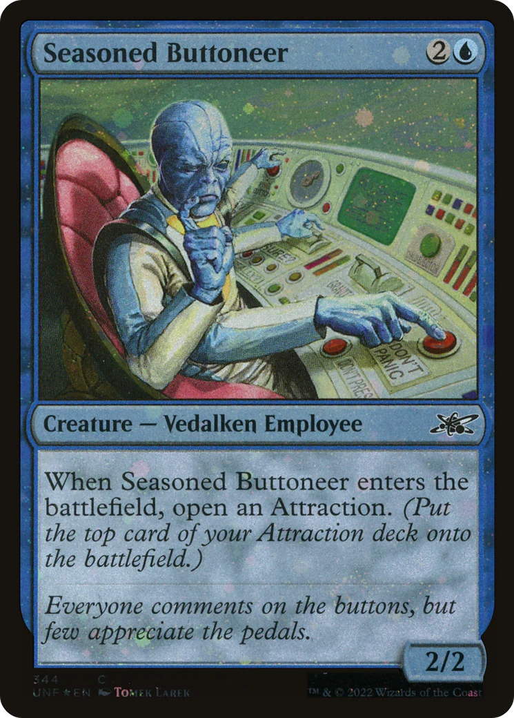 Seasoned Buttoneer (UNF-344) - Unfinity Galaxy Foil [Common]