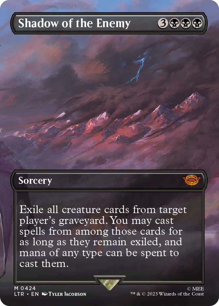 Shadow of the Enemy (LTR-424) - The Lord of the Rings: Tales of Middle-earth (Borderless) Foil [Mythic]
