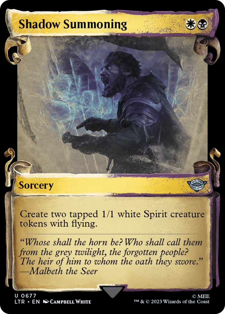 Shadow Summoning (LTR-677) - The Lord of the Rings: Tales of Middle-earth: (Showcase) Scroll Foil [Uncommon]