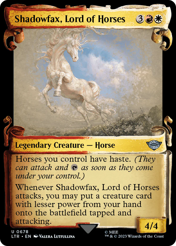 Shadowfax, Lord of Horses (LTR-678) - The Lord of the Rings: Tales of Middle-earth: (Showcase) Scroll Foil [Uncommon]