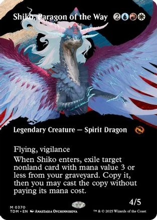 Shiko, Paragon of the Way (Borderless) (TDM-370) - Tarkir: Dragonstorm Foil [Mythic]