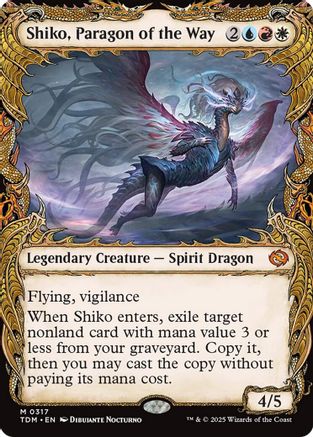 Shiko, Paragon of the Way (Showcase) (TDM-317) - Tarkir: Dragonstorm [Mythic]