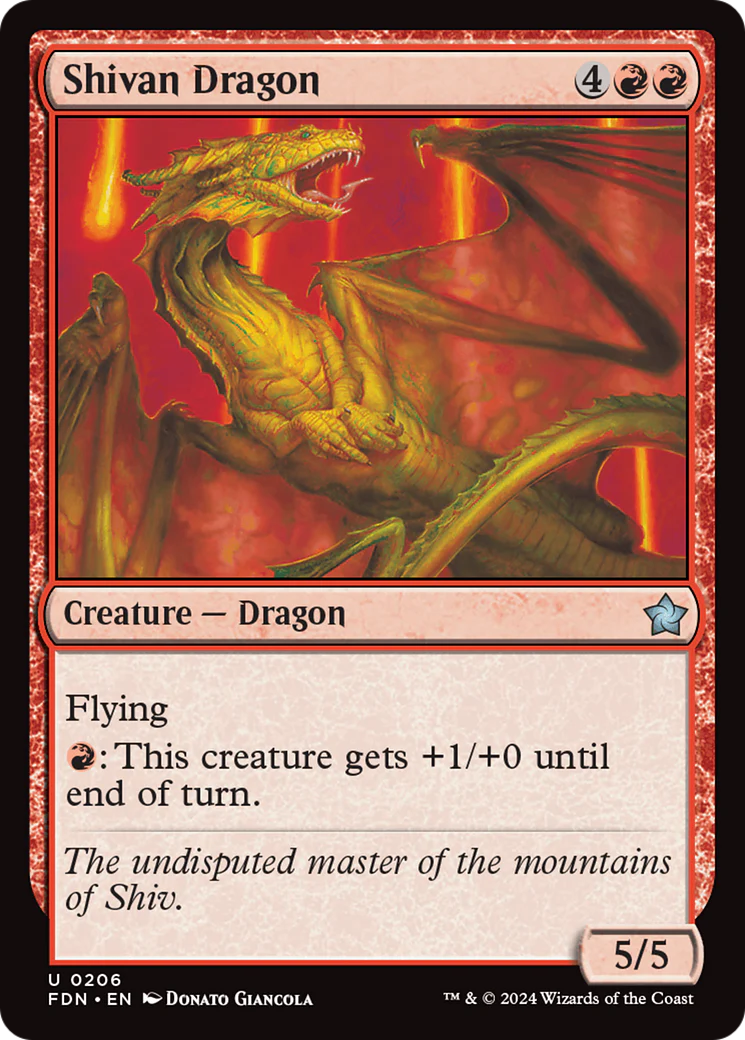 Shivan Dragon (FDN-206) - Foundations Foil [Uncommon]