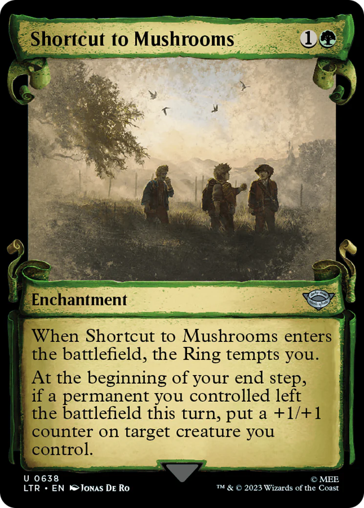 Shortcut to Mushrooms (LTR-638) - The Lord of the Rings: Tales of Middle-earth: (Showcase) Scroll Foil [Uncommon]