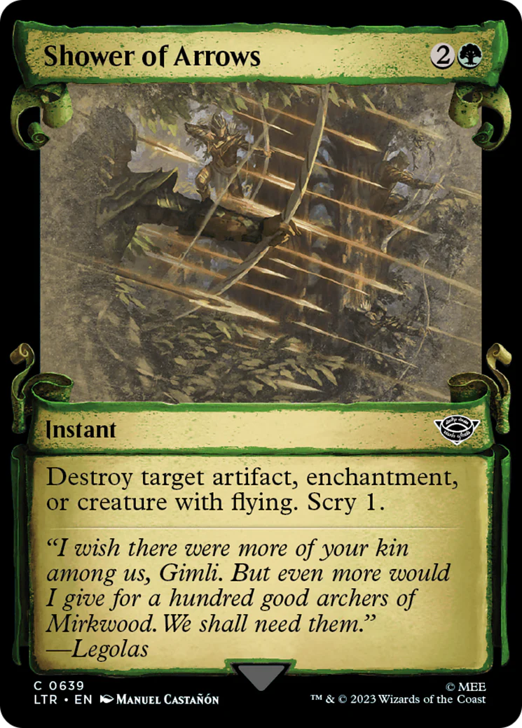 Shower of Arrows (LTR-639) - The Lord of the Rings: Tales of Middle-earth: (Showcase) Scroll Foil [Common]
