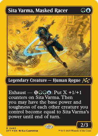 Sita Varma, Masked Racer (First-Place Foil) (DFT-493) - Aetherdrift Foil [Rare]