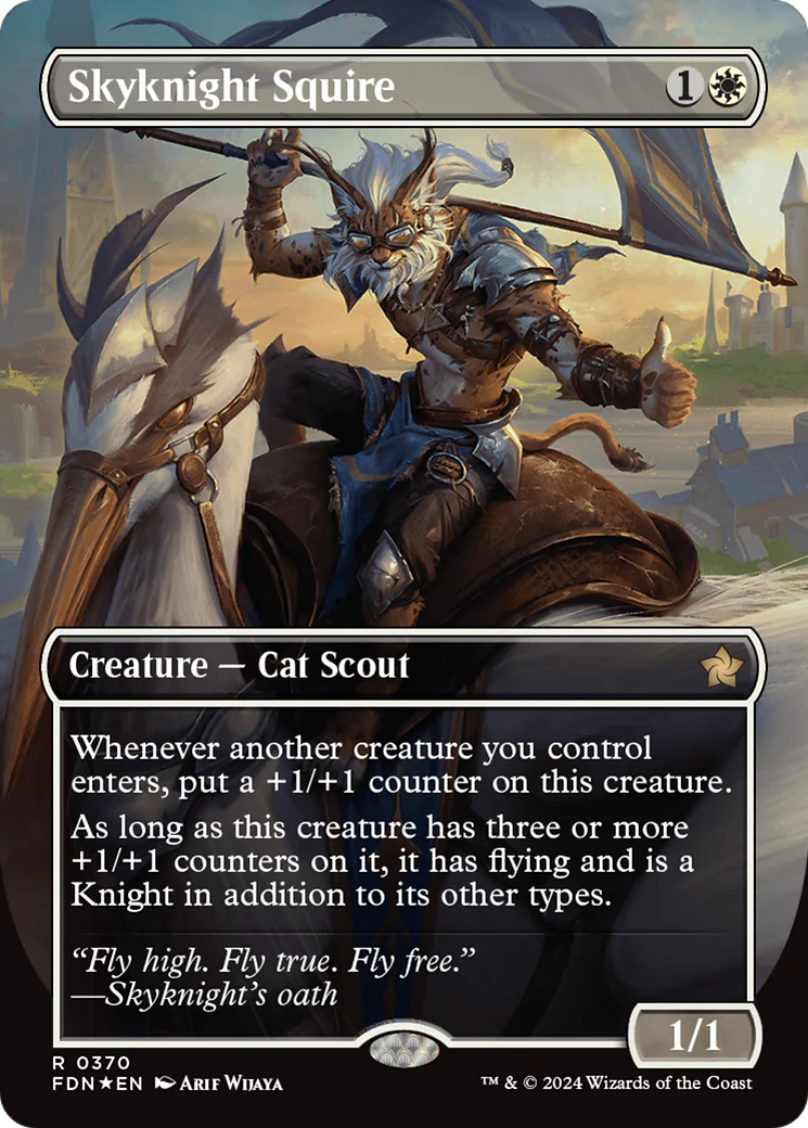 Skyknight Squire (FDN-370) - Foundations (Borderless) Foil [Rare]