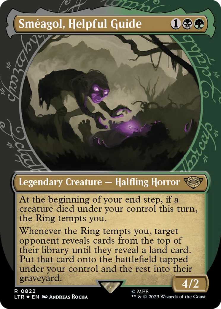 Sméagol, Helpful Guide (LTR-822) - The Lord of the Rings: Tales of Middle-earth: (Showcase) (Borderless) Surge Foil [Rare]