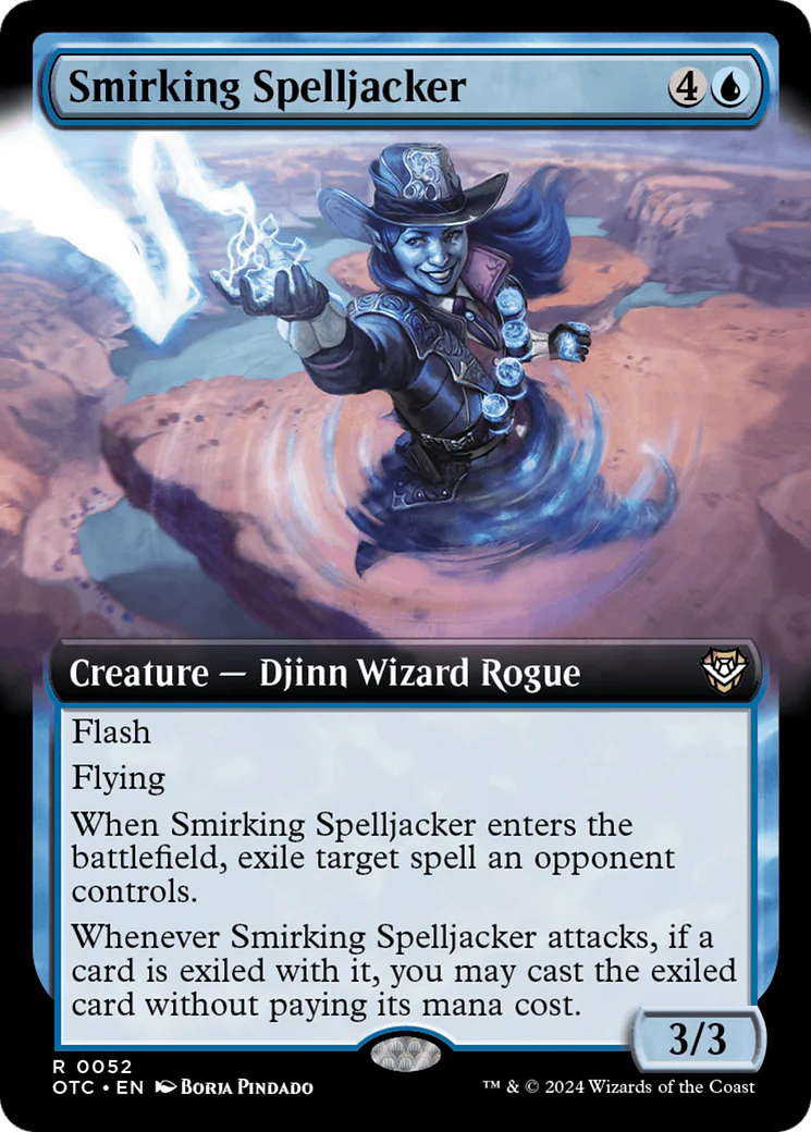 Smirking Spelljacker (OTC-052) - Outlaws of Thunder Junction Commander: (Extended Art) [Rare]