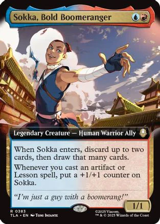 Sokka, Bold Boomeranger (Extended Art) (TLA-383) - Avatar: The Last Airbender Foil [Rare]