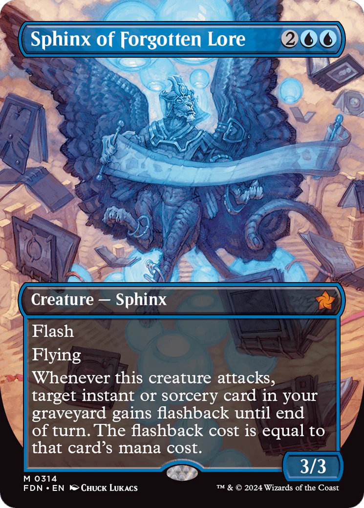 Sphinx of Forgotten Lore (FDN-314) - Foundations (Borderless) [Mythic]