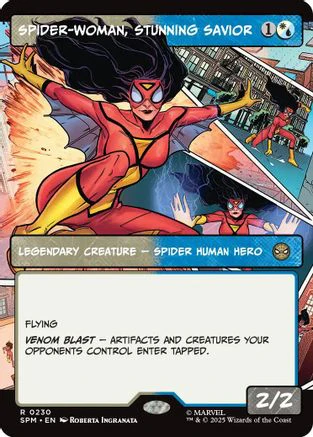 Spider-Woman, Stunning Savior (Borderless) (SPM-230) - Marvel's Spider-Man [Rare]
