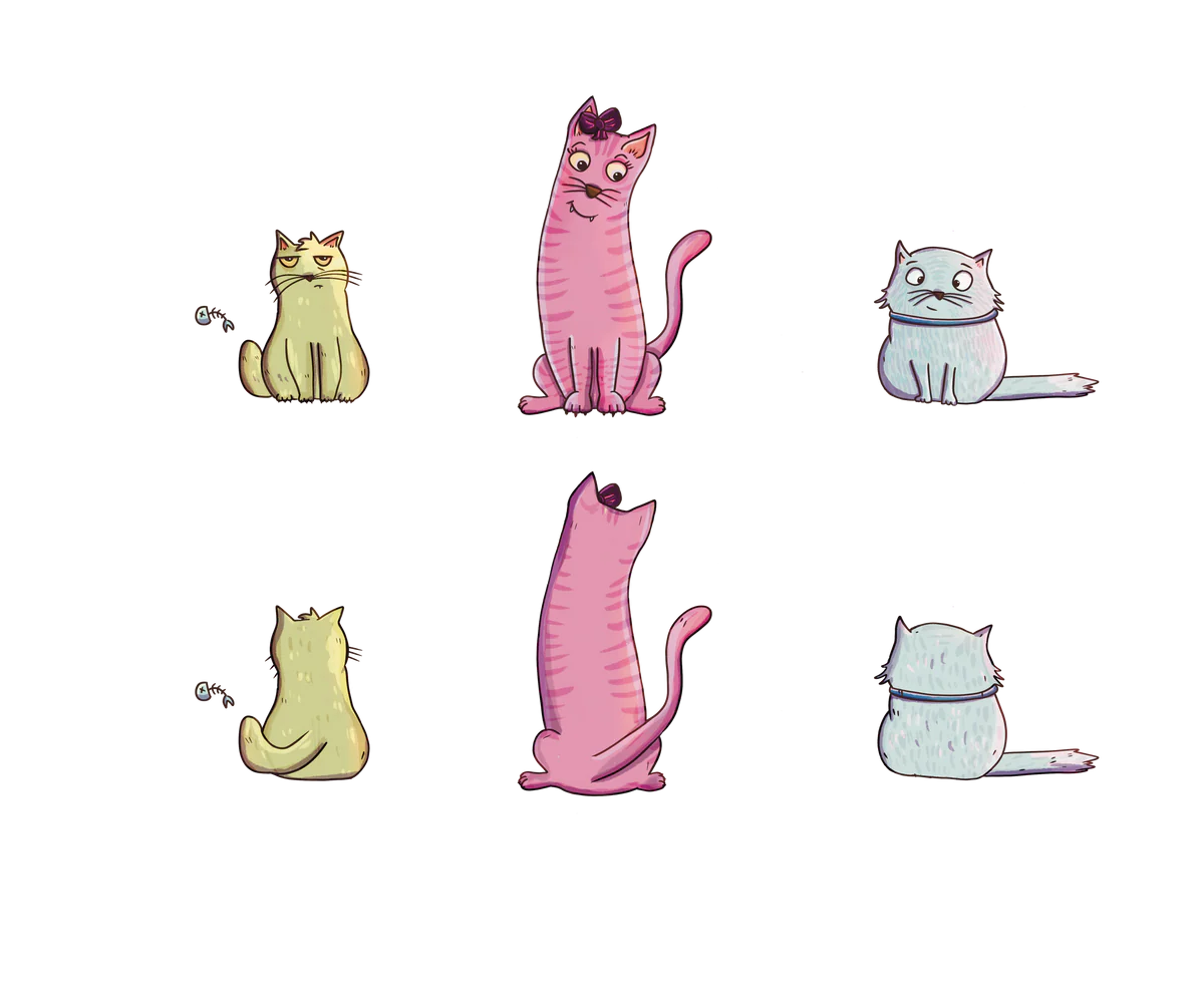 Stack O’ Cats Mascot Meeple Pack – Wooden 3-Pack (Double-Sided Printed) - Image 2