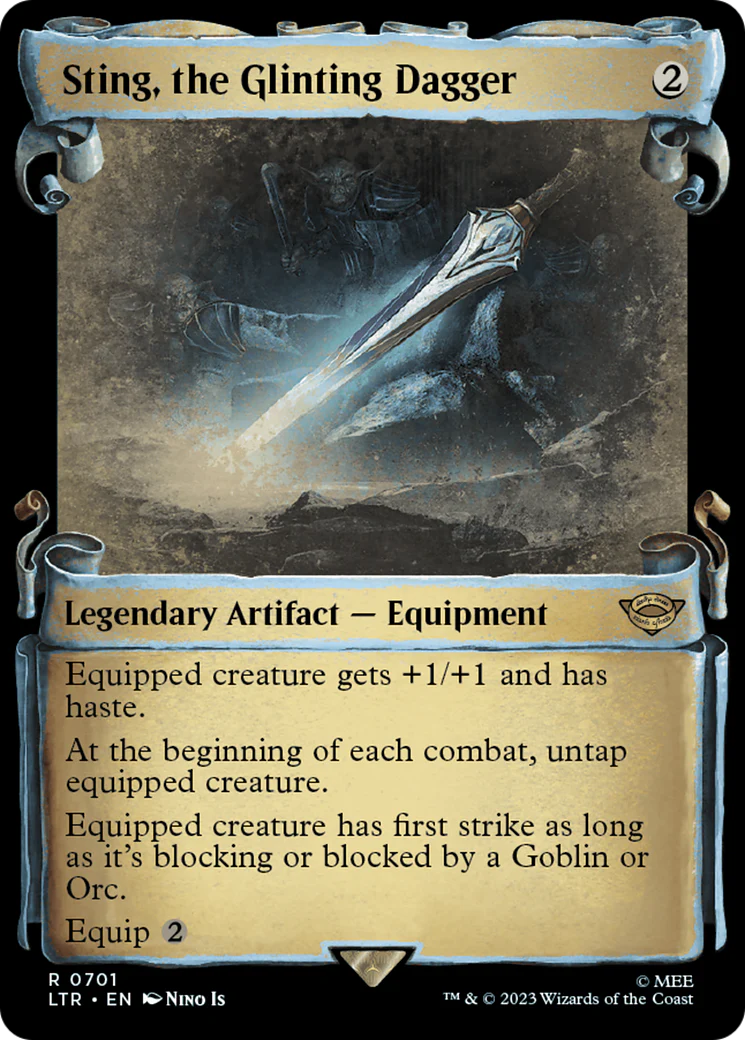 Sting, the Glinting Dagger (LTR-701) - The Lord of the Rings: Tales of Middle-earth: (Showcase) Scroll Foil [Rare]
