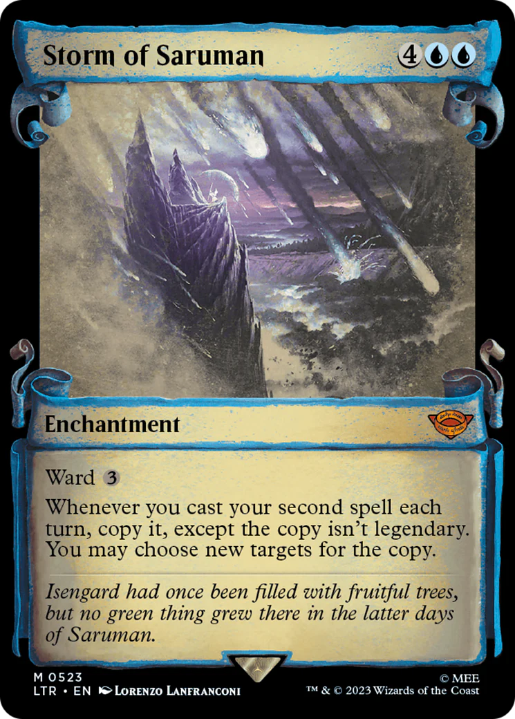 Storm of Saruman (LTR-523) - The Lord of the Rings: Tales of Middle-earth: (Showcase) Scroll Foil [Mythic]