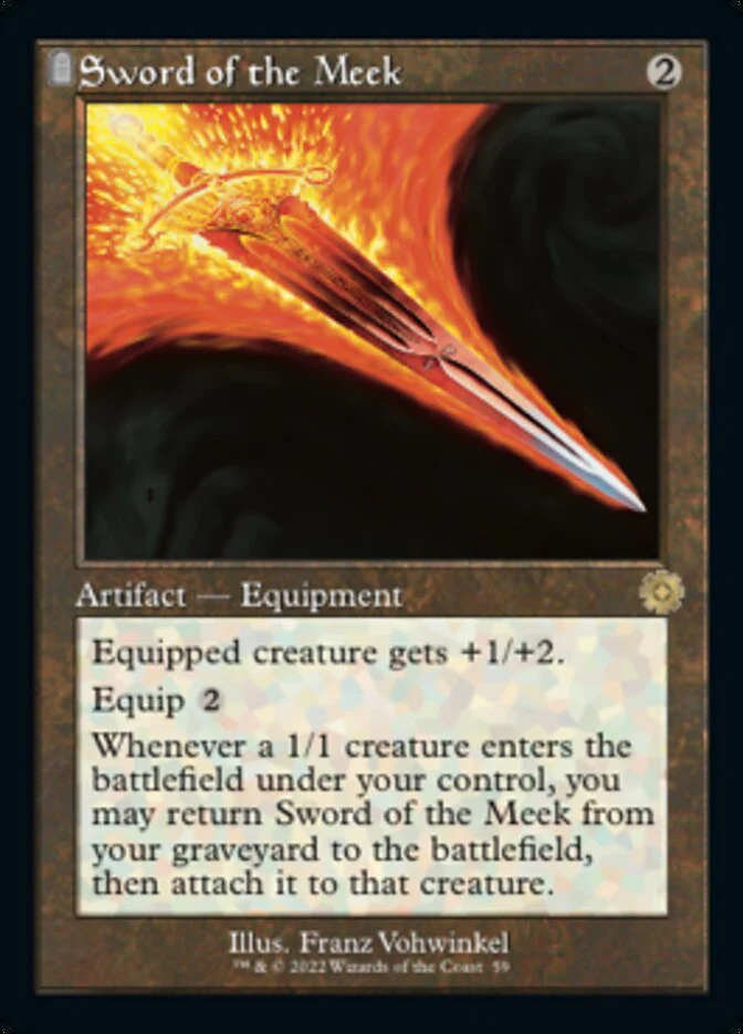 Sword of the Meek (BRR-059) - The Brothers' War Retro Artifacts: (tombstone) [Rare] Retro Frame