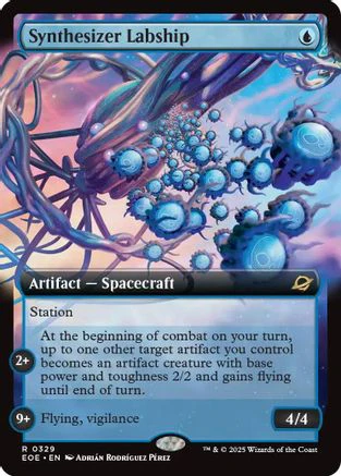 Synthesizer Labship (Extended Art) (EOE-329) - Edge of Eternities Foil [Rare]