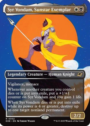 Syr Vondam, Sunstar Exemplar (Borderless) (EOE-302) - Edge of Eternities Foil [Rare]