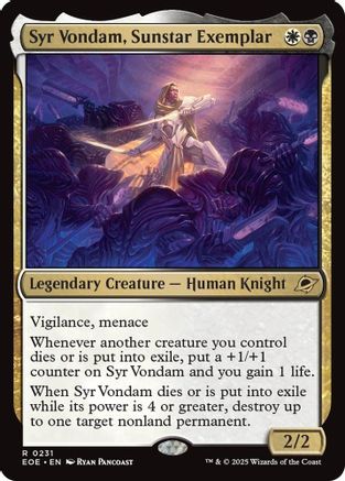 Syr Vondam, Sunstar Exemplar (EOE-231) - Edge of Eternities [Rare]