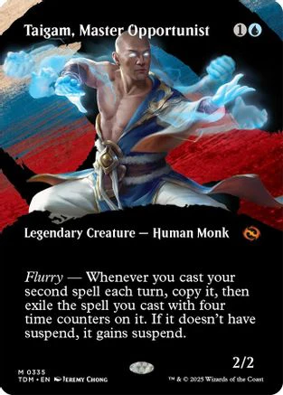Taigam, Master Opportunist (Borderless) (TDM-335) - Tarkir: Dragonstorm Foil [Mythic]