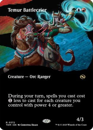 Temur Battlecrier (Borderless) (TDM-372) - Tarkir: Dragonstorm [Rare]