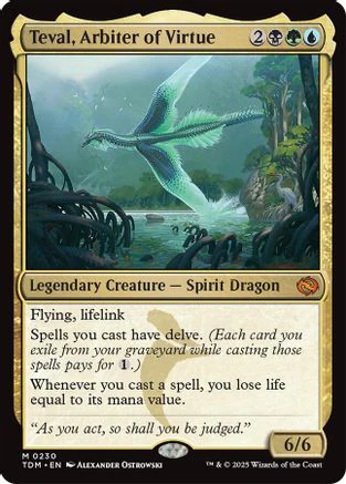 Teval, Arbiter of Virtue (TDM-230) - Tarkir: Dragonstorm Foil [Mythic]