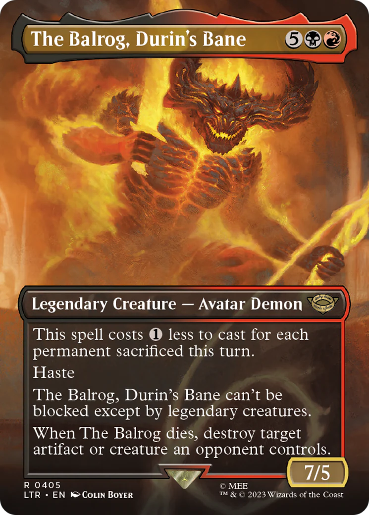 The Balrog, Durin's Bane (LTR-405) - The Lord of the Rings: Tales of Middle-earth (Borderless) Foil [Rare]