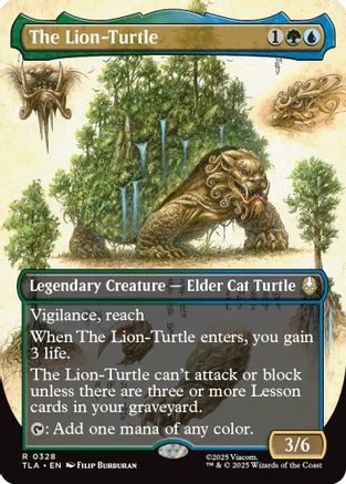 The Lion-Turtle (Borderless) (TLA-328) - Avatar: The Last Airbender Foil [Rare]
