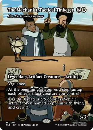 The Mechanist, Tactical Tinkerer - Lita, Mechanical Engineer (Borderless) (TLE-004) - Avatar: The Last Airbender: Eternal-Legal Foil [Mythic]