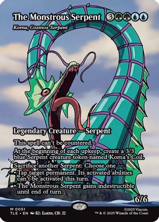 The Monstrous Serpent - Koma, Cosmos Serpent (Borderless) (TLE-051) - Avatar: The Last Airbender: Eternal-Legal [Mythic]