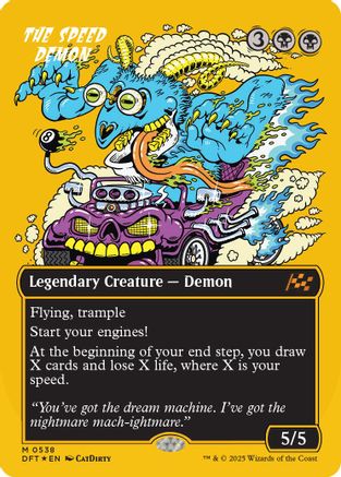 The Speed Demon (Borderless) (First-Place Foil) (DFT-538) - Aetherdrift Foil [Mythic]