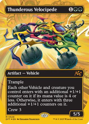 Thunderous Velocipede (Borderless) (First-Place Foil) (DFT-529) - Aetherdrift Foil [Mythic]
