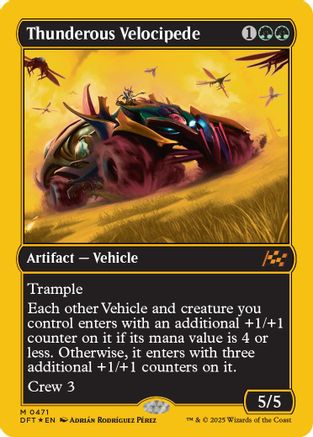 Thunderous Velocipede (First-Place Foil) (DFT-471) - Aetherdrift Foil [Mythic]