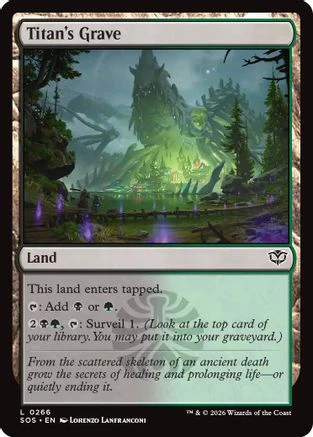 Titan's Grave (SOS-266) - Secrets of Strixhaven Foil [Land]