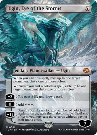 Ugin, Eye of the Storms (Borderless) (TDM-382) - Tarkir: Dragonstorm [Mythic]