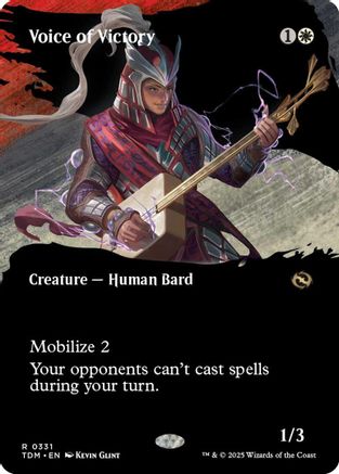 Voice of Victory (Borderless) (TDM-331) - Tarkir: Dragonstorm [Rare]