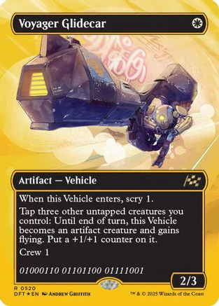 Voyager Glidecar (Borderless) (First-Place Foil) (DFT-520) - Aetherdrift Foil [Rare]